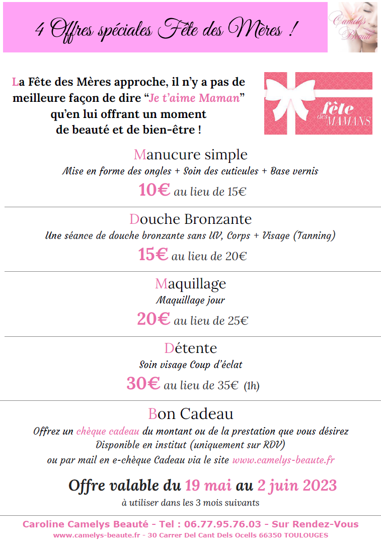 Fête des mères camelys beaute 2023 !